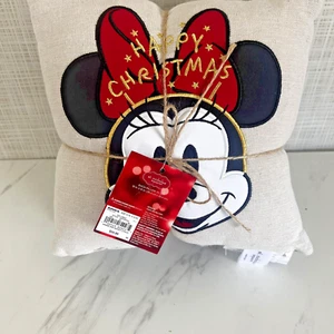 Disney Mickey & Minnie Mouse 2 Stück Weihnachten Dekokissen, je 12” x 12” Neu - Bild 1 von 6