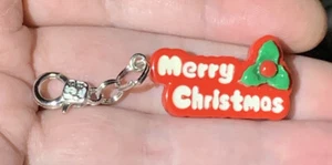 Merry Christmas Mistletoe Charm Zipper Pull & Keychain Add On Clip!! - Picture 1 of 10
