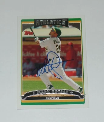 КАРТОЧКА С АВТОГРАФОМ МАРКА КОТСЕЯ 2006 TOPPS NO79 OAKLANDATHICS MARLINS PADRES - Изображение 1 из 2