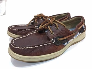 Sperry Top-Sider Women's Brown Leather Slip-on Loafers Boat Shoes Size 8.5 M - Picture 1 of 9