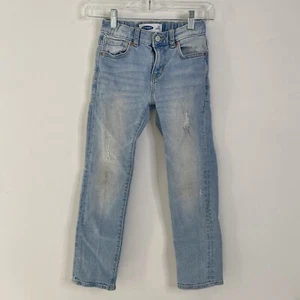 Old Navy Youth Girls Skinny Jeans Kids Sz 7 Adjustable Waist Denim Built In Flex - Picture 1 of 9
