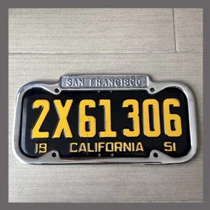 NEW 1940 - 1955 San Francisco CALIFORNIA Polished License Plate Frame CA - Bild 1 von 3