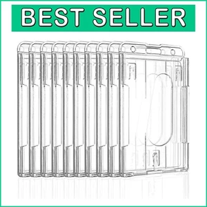 50-Pack Vertical 2-Card Badge Holders with Thumb Slot - Easy Access Solution - Picture 1 of 9