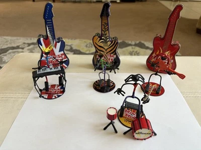 VTG Large Lot Of 4 ROCK N ROLL BENDERS Metal Guitar Cases W/figures Wild Hog Toy - Image 1 of 4