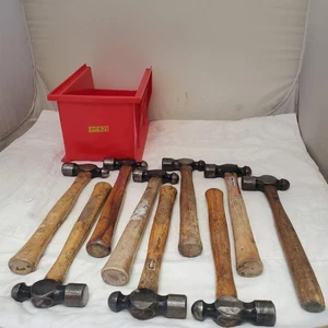 Lot of 9 Blue-Point Ball Peen Hammers Wooden Handle LOT-623 - Picture 1 of 12