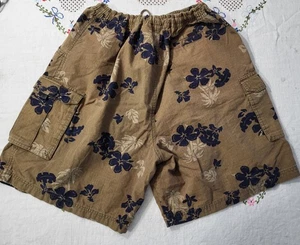 Floral Print Swim Shorts Sz.L No Boundaries Cotton Drawsting and Elastic Waist - Picture 1 of 6