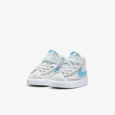 Nike Blazer Mid '77 DA4088-114 Tenis Niños Pequeños Blanco Azul Cuero Zapatos Informales Foto 1 de 4