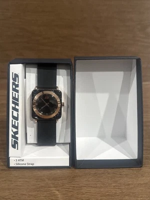 Reloj para mujer Skechers SR6207W cuarzo oro rosa correa de goma negra 32 mm Foto 1 de 4
