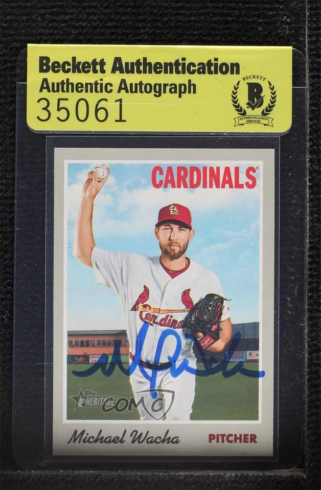 BAS 2019 Topps Heritage Michael Wacha #119 Authentic Auto - Image 1 of 2