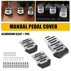 3x Cubierta de pastillas de pedal de transmisión de freno manual antideslizante universal plateado para automóvil - Imagen 1 de 14