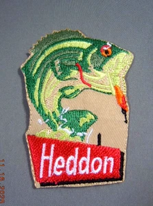 HEDDON FISHING LURES EMBROIDERED IRON-ON PATCH 3" x 2" - Picture 1 of 2