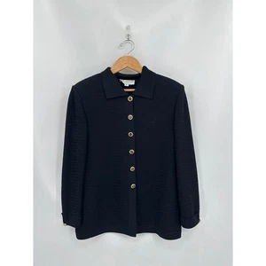 Blazer tejido negro colección St. John botones dorados reales talla 8 - Imagen 1 de 5