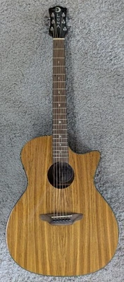 Luna GYP E ZBR Gypsy Zebrawood Grand Concert Acoustic Electric Guitar - Image 1 of 4