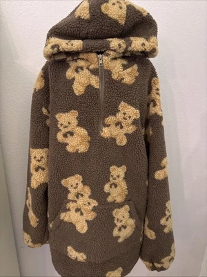 Aelfric Eden Polar флис коричневый с капюшоном пуловер куртка L - Изображение 1 из 4