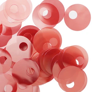 Lentejuelas agujero grande ~ Coral rosa naranja transparente ver a través ~ hechas en EE. UU. - Imagen 1 de 2