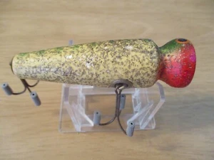 VINTAGE ca 1950 BOMBER BAIT Co ANGELKÖDER ~ 'KNOTHEAD' ~ 3 1/2" ~ ROT Mund/FROSCH ~ - Bild 1 von 13