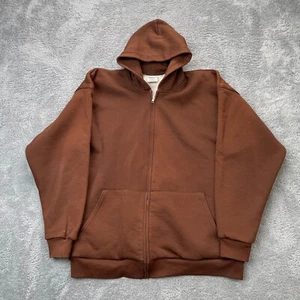 De Colección Pluma Sudadera con Capucha Para Hombres XXL Marrón Tejido Waffle Manga Larga Cremallera Completa Pesada Gruesa 90 - Imagen 1 de 11