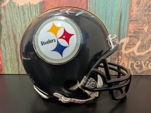 MINI CASCO FIRMATO BEN ROETHLISBERGER PITTSBURGH STEELERS STEEL TOWN COA - Foto 1 di 7
