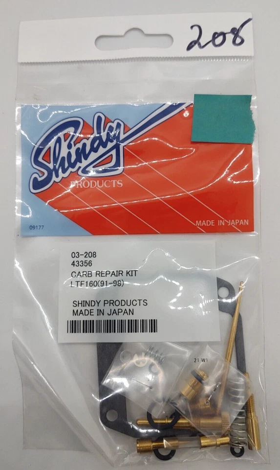 全新 Shindy Carb 汽化器 重建套件 铃木 89-92 LT160E 91-00 LT-F160 03-208 — 第 1/1 张图片