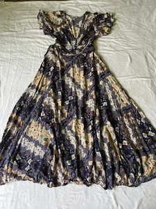 ABEL THE LABEL Maxi Dress Floral Rayon Flutter Sleeve Size XS - Picture 1 of 8