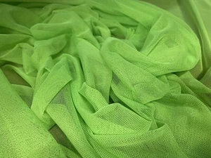 Mesh Net Jersey Fabric, Per Metre - Bright green - Picture 1 of 3