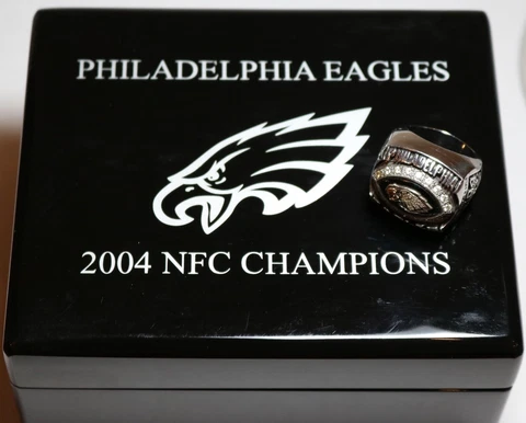 2004 PHILADELPHIA EAGLES NFC CHAMPIONS CHAMPIONSHIP RING WITH DIAMONDS FOOTBALL Cover