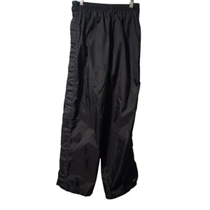 Nike Trainingshose Damen Large schwarz leicht Laufen Druckknöpfe Seiten 100% Nylon - Bild 1 von 10