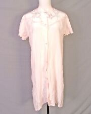 Vintage 40s 50s Miss Fashion Pink Nylon Floral Nightgown Sleepwear SZ 34