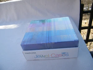 Memorex 100 Slim Jewel Cases 5 Colors-100 Inserts-New Sealed - Picture 1 of 3