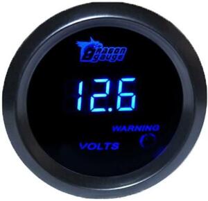2" 52mm Black Car Motor Digital Blue LED Volt Voltage LED Gauge Meter E Support