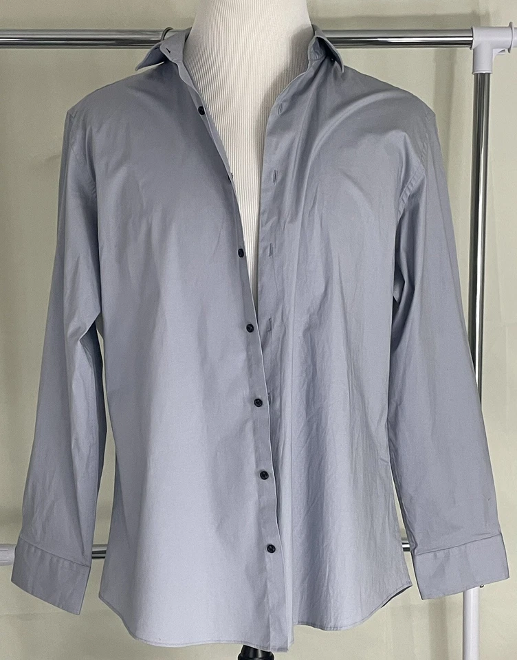 Camisa para hombre Ben Sherman azul a rayas manga larga abotonada 17-17,5 34/35 Foto 1 de 4