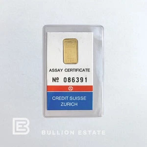 CREDIT SUISSE 1 Gram Gold Bar .9999 VALCAMBI (assay certified) - FAST SHIPPING - Bild 1 von 2