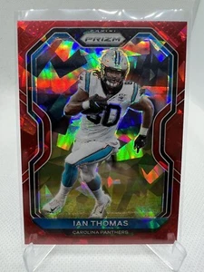 2020 Panini Prizm RED CRACKED ICE REFRACTOR Ian Thomas #238 Carolina Panthers - Picture 1 of 2