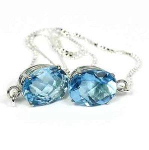 Swiss Blue Topaz, 925 Sterling Silver Threaders, SE103 - Picture 1 of 6