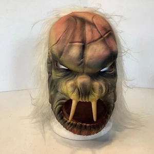 Topstone Rubber Latex Mask Adult Halloween Scary Zombie Swamp Monster Fangs Hair - Picture 1 of 6