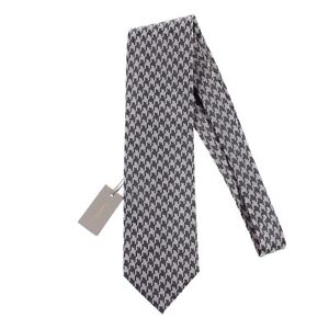 Tom Ford NWT 100% Silk Neck Tie in Silver/Grays Houndstooth Made in Italy