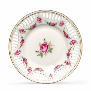 Piatto porcellana floreale traforato Schumann Baviera vintage Germania 5" - Foto 1 di 4