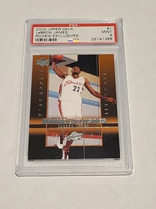 Lebron James ROOKIE PSA 9 MINT 2003 Upper Deck Rookie Exclusives - Picture 1 of 2