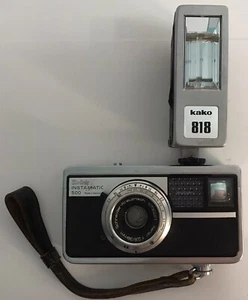 Kodak Instamatic 500 - Fotocamera Vintage - Flash Kako 818 non testato *Leggi* - Foto 1 di 11