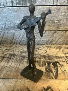 Escultura musical brutalista bronce hierro dama - Imagen 1 de 10
