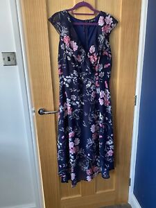 Quiz Floral Navy Dress Size 14