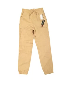AIRWALK Boys Large Khaki Pull-On Jogger Straight Cargo Stretch Pants NWT - Picture 1 of 10