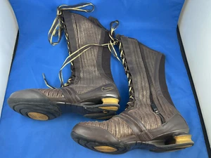 Stivali stringati Nike Shox Q'Vida da donna ~ marrone oro 2007 taglia 6,5 US scarpe biker - Foto 1 di 24