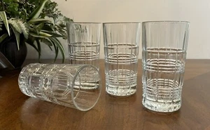 4 Cristal D Arques Durand CARROLTON Coolers Tumblers Clear Cut France - Picture 1 of 17
