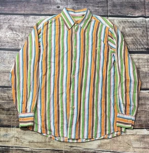 VTG Barry Bricken Linen Shirt Men's Large Multicolor Stripes Long Sleeve Button - Picture 1 of 10