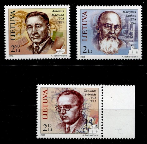 Lithuania K42 MNH 2008 3v Persons Culture Cover