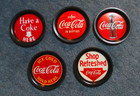 SET OF 5 DIFFERENT COCA-COLA   METAL COASTERS