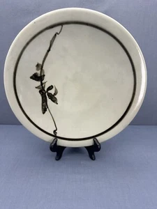 McElroy Studio Art Pottery Ceramic Dinner Plate Brown Abstract Design on Gray - Picture 1 of 7