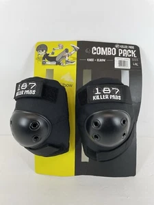 187 Killer Pads Skateboard Pro Elbow Knee Pads Black Size L/XL - Picture 1 of 5