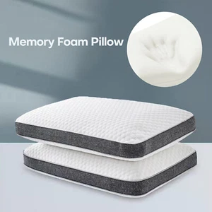 Memory Foam Bed Pillow Orthopedic Neck Support w/ Washable Cover Hypoallergenic - Picture 1 of 14